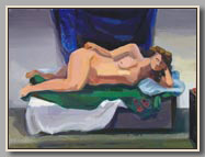 RECLINING FIGURE WITH SLIPPERS #3   2007   oil/board   18"x24"